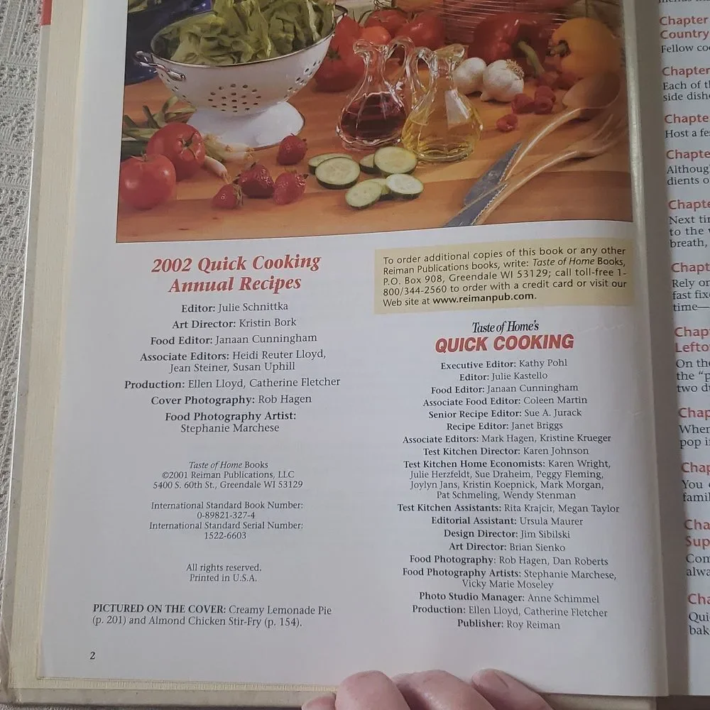 Taste of Home's 2002 Quick Cooking Annual Recipes Cookbook